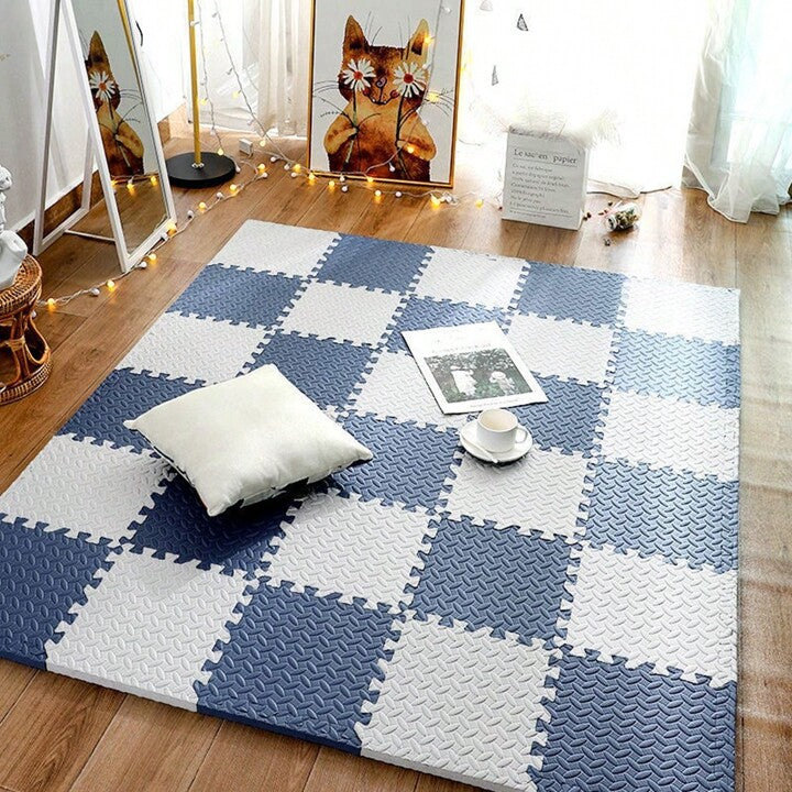 Tapis de Puzzle | Cyan et Blanc