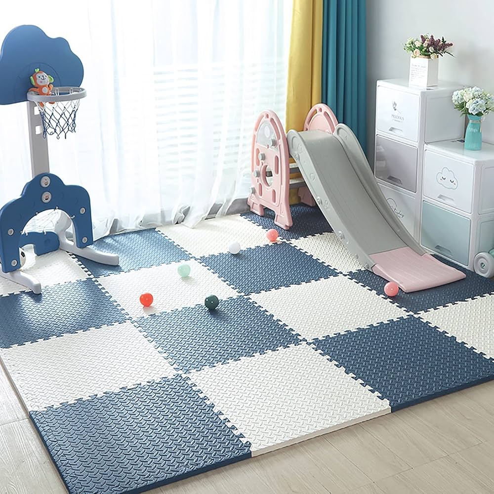 Tapis de Puzzle | Cyan et Blanc