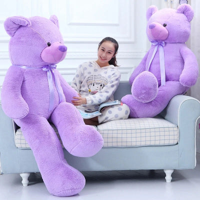 Peluche-géante-ours-violet-jumeaux