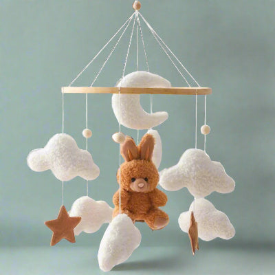 mobile-bebe-lapin-brun-nuage