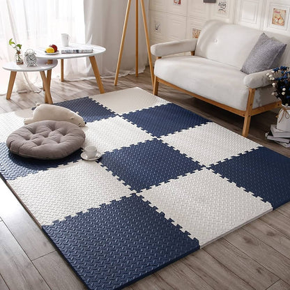 Tapis de Puzzle | Cyan et Blanc