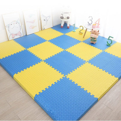 Tapis de Puzzle | Jaune et Bleu