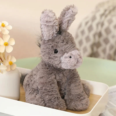 Peluche-âne-gris-souple