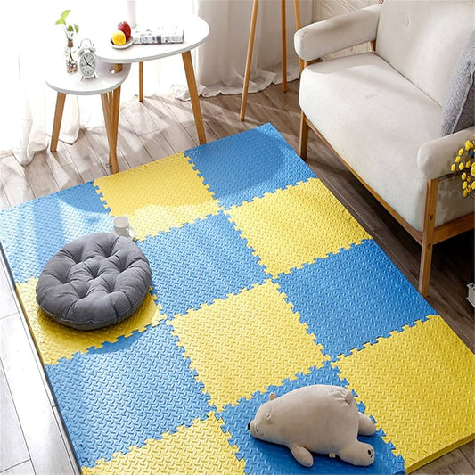 Tapis de Puzzle | Jaune et Bleu