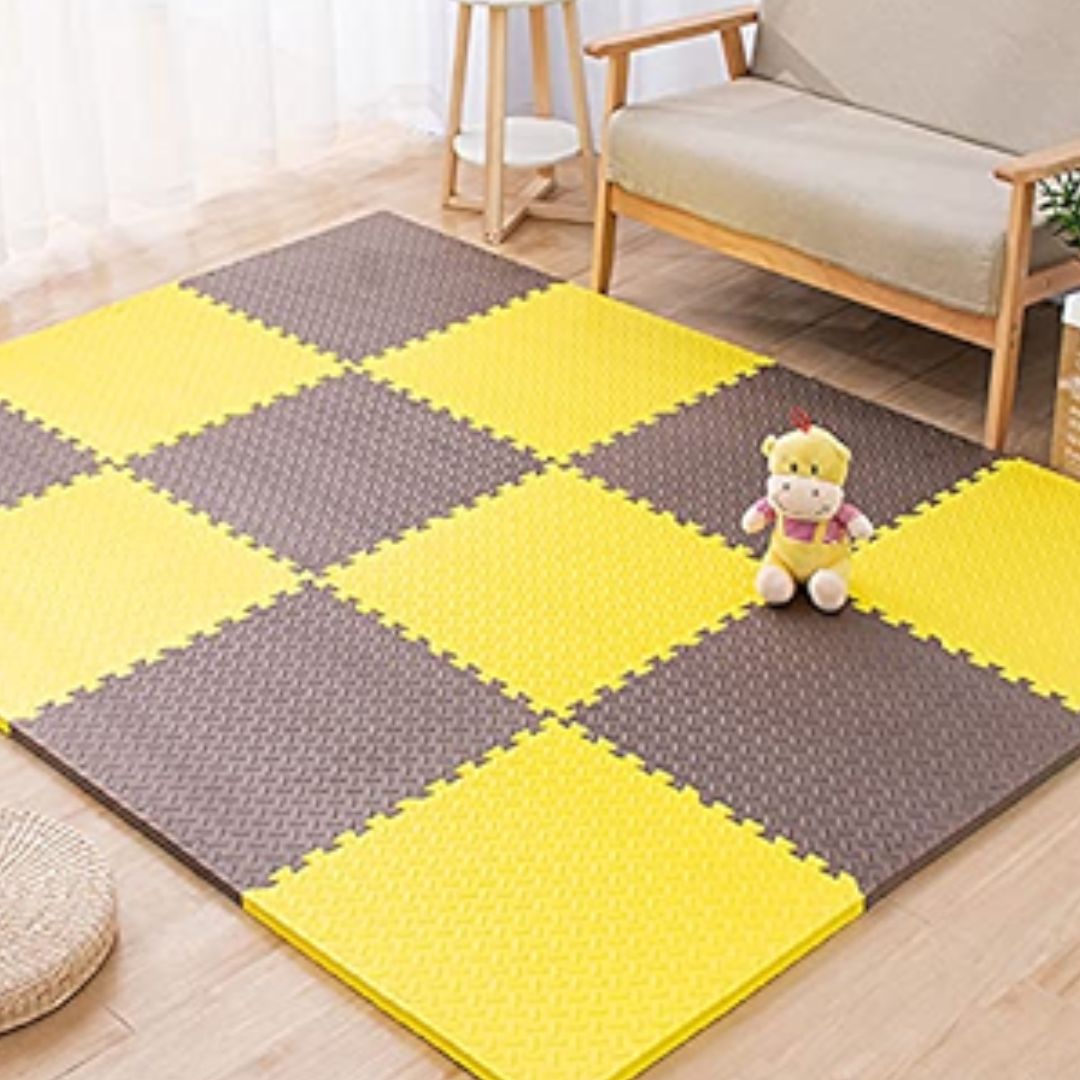 Tapis de Puzzle | Jaune et Marron
