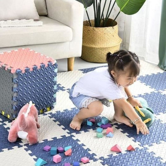 Tapis de Puzzle | Cyan et Blanc