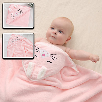 cape de bain bébé | chat rose