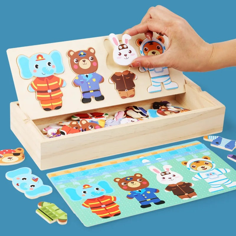 Puzzle en Bois | Déguisement d'Animaux