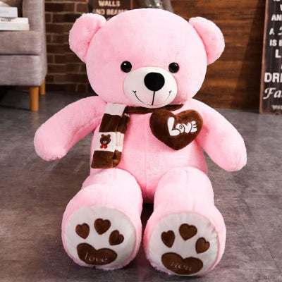 peluche-geante-ours-rose-soyeux