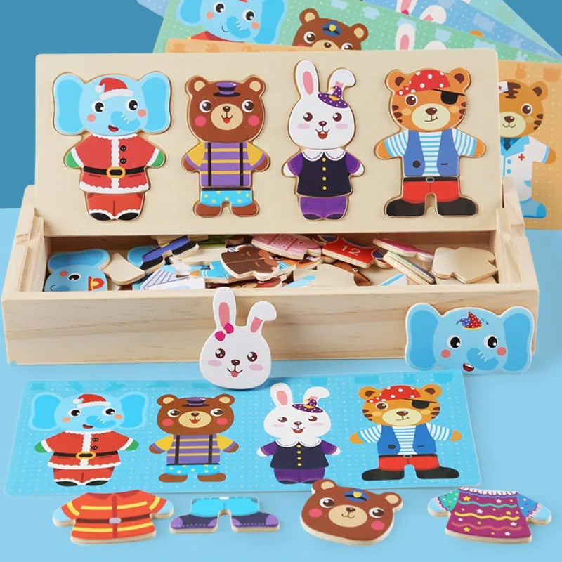 Puzzle en Bois | Déguisement d'Animaux